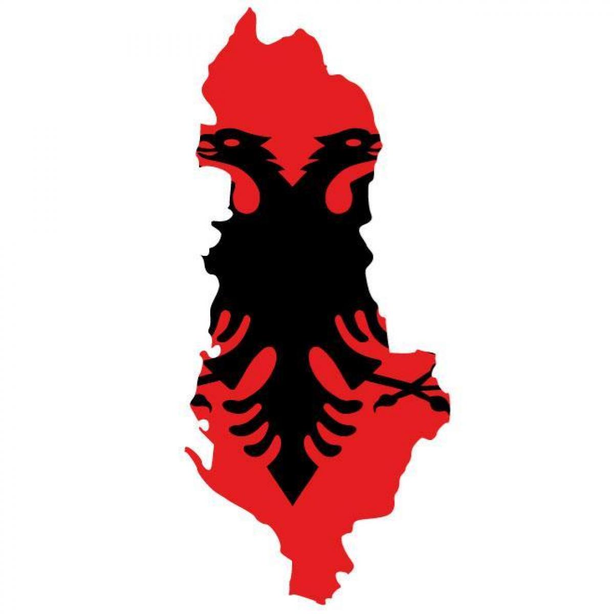 kart over Albania flagg