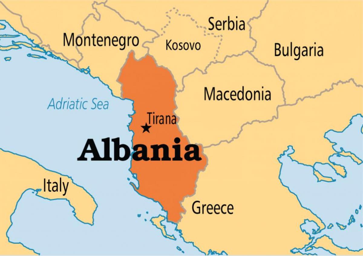 kart over tirana i Albania
