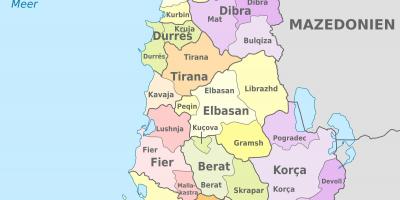 Kart over Albania politiske
