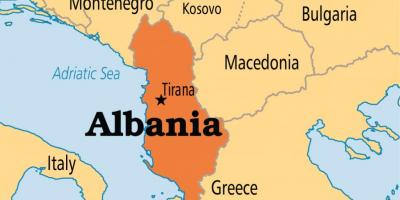 Kart som viser Albania