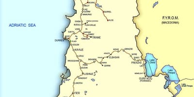 Kart over Albania tog